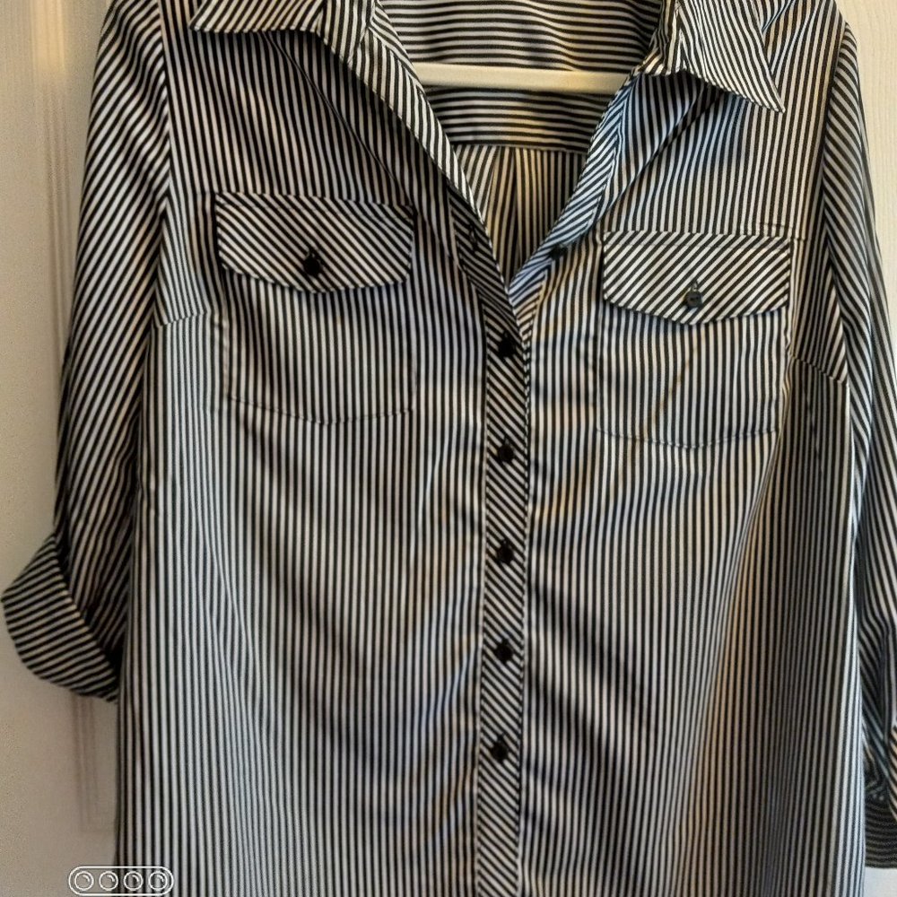 Striped Long Sleeved Blouse Size PL